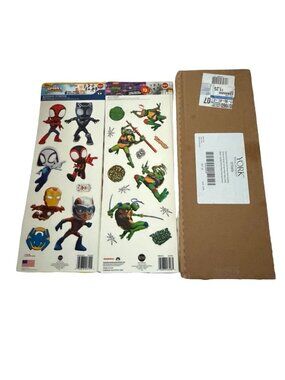 York Wallcoverings Marvel Spidey & TMNT Loose Wall Decals Lot of 18 Sheets 17x6